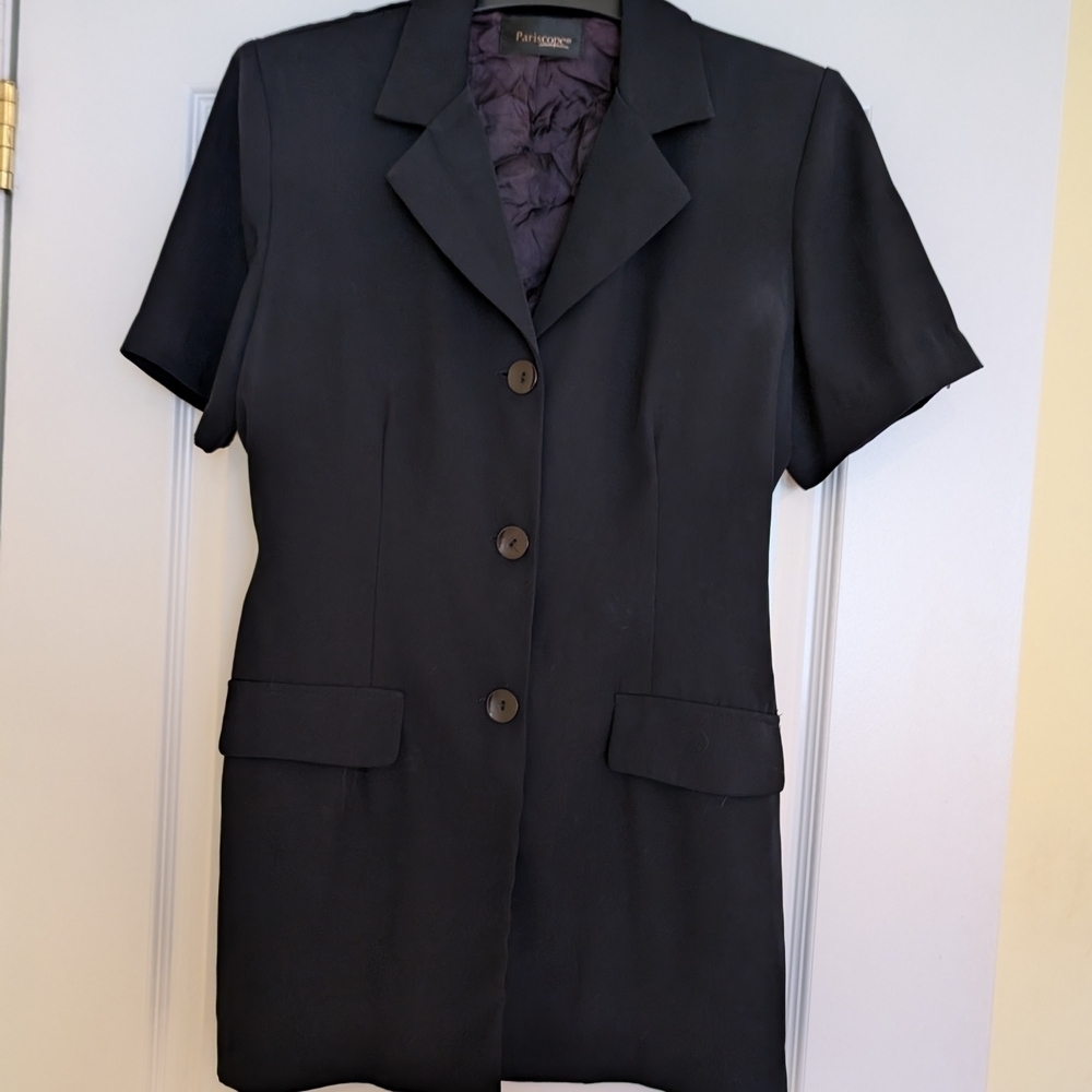Vintage Black Short Sleeve Blazer - Picture 1 of 9